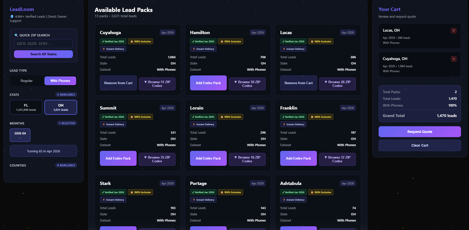 Quote request system